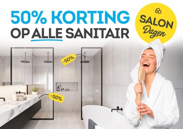 Kom langs op onze Salondagen en krijg 50% op alle sanitair! >